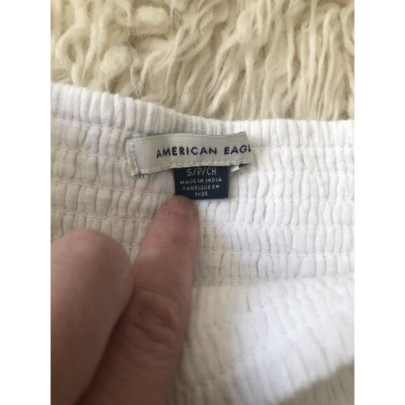 American Eagle White Two Piece Crop Top Maxi Skirt Matching Set Size Small H1 - Picture 5 of 11